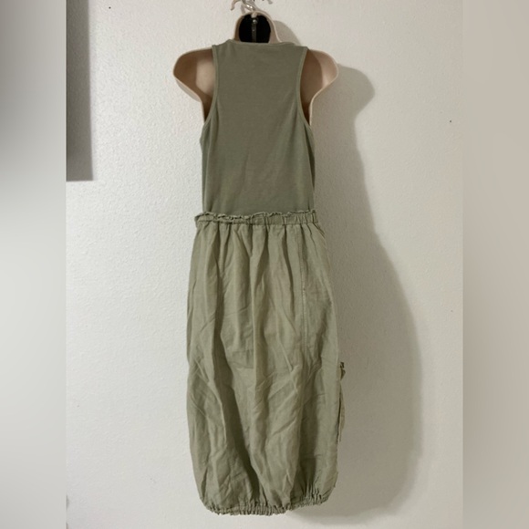 Anthropologie Daily Practice Dress Tank Twofer Midi Moss Boho Vacay,Size Large - Picture 4 of 15